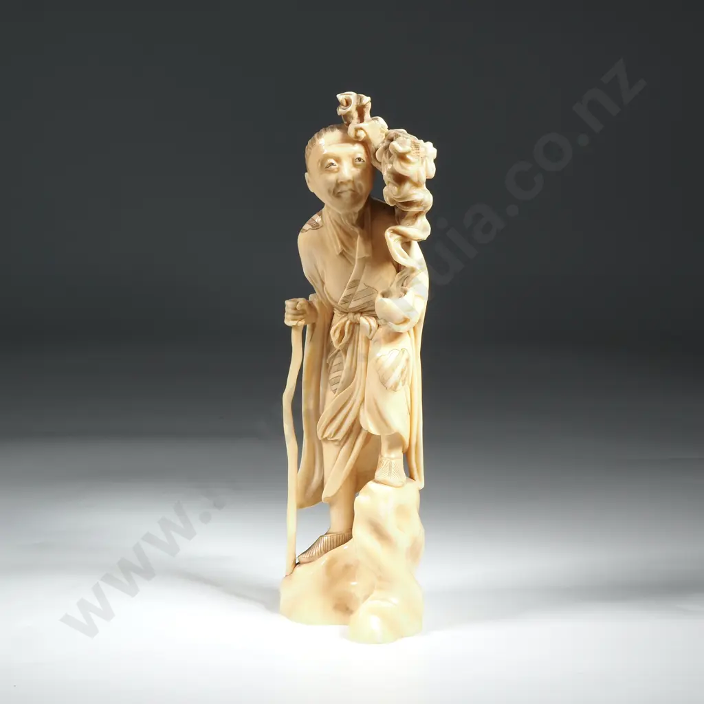 Vintage Ivory Figure Of A Fisherman Image 1++