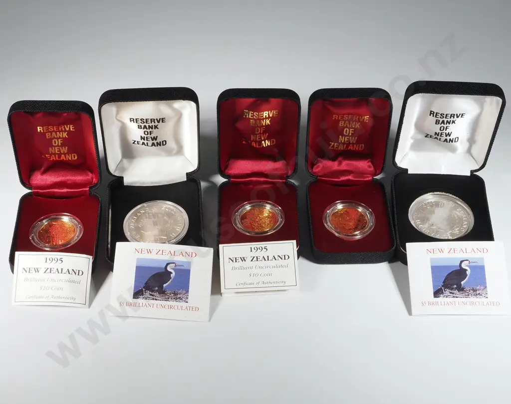 Five New Zealand BUNC Gabriels Gully $10 Coin Image 1++