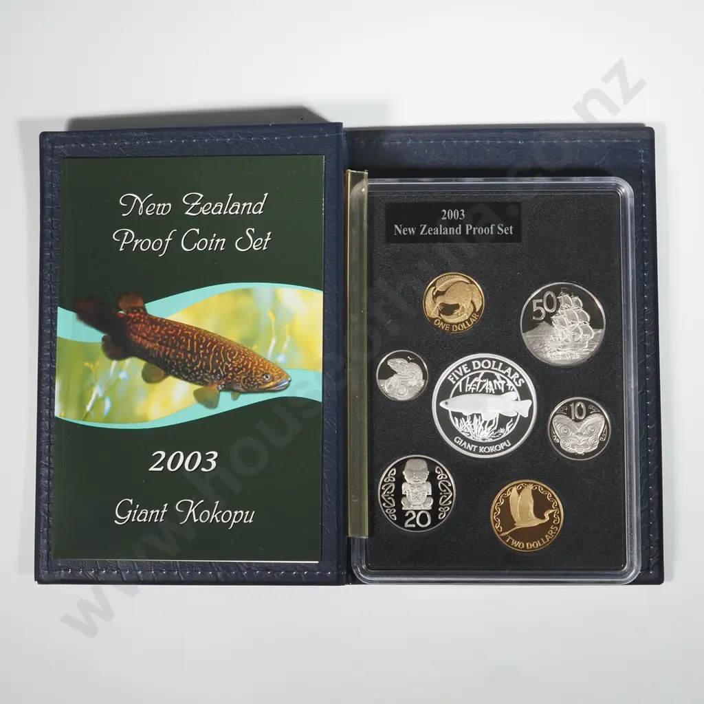 2003 Giant Kokopu New Zealand Silver Proof Coin Set  Image 1++