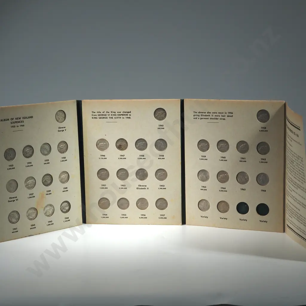 New Zealand Bertrand Sixpence Album - Complete  Image 1++