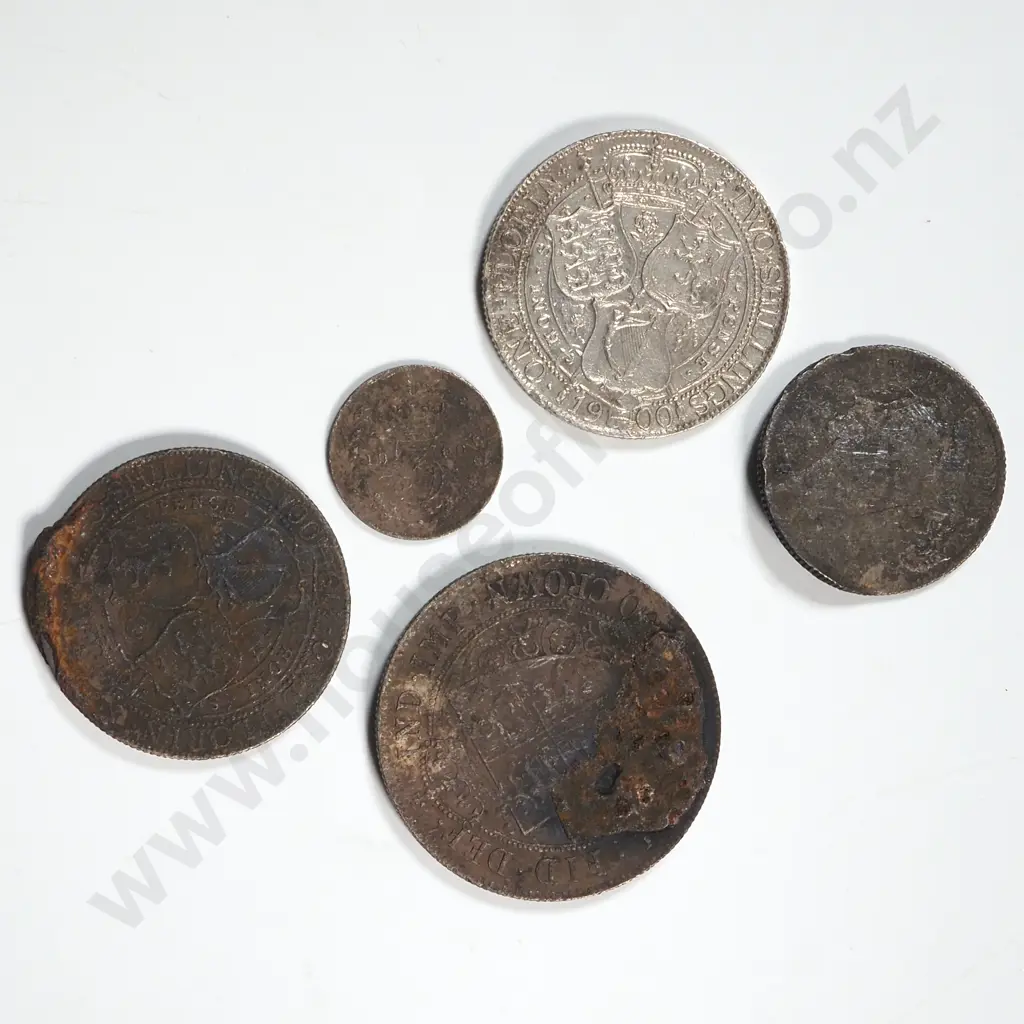 Assorted Coinage Purported to be from the Wreck of the Elingamite  Image 1++