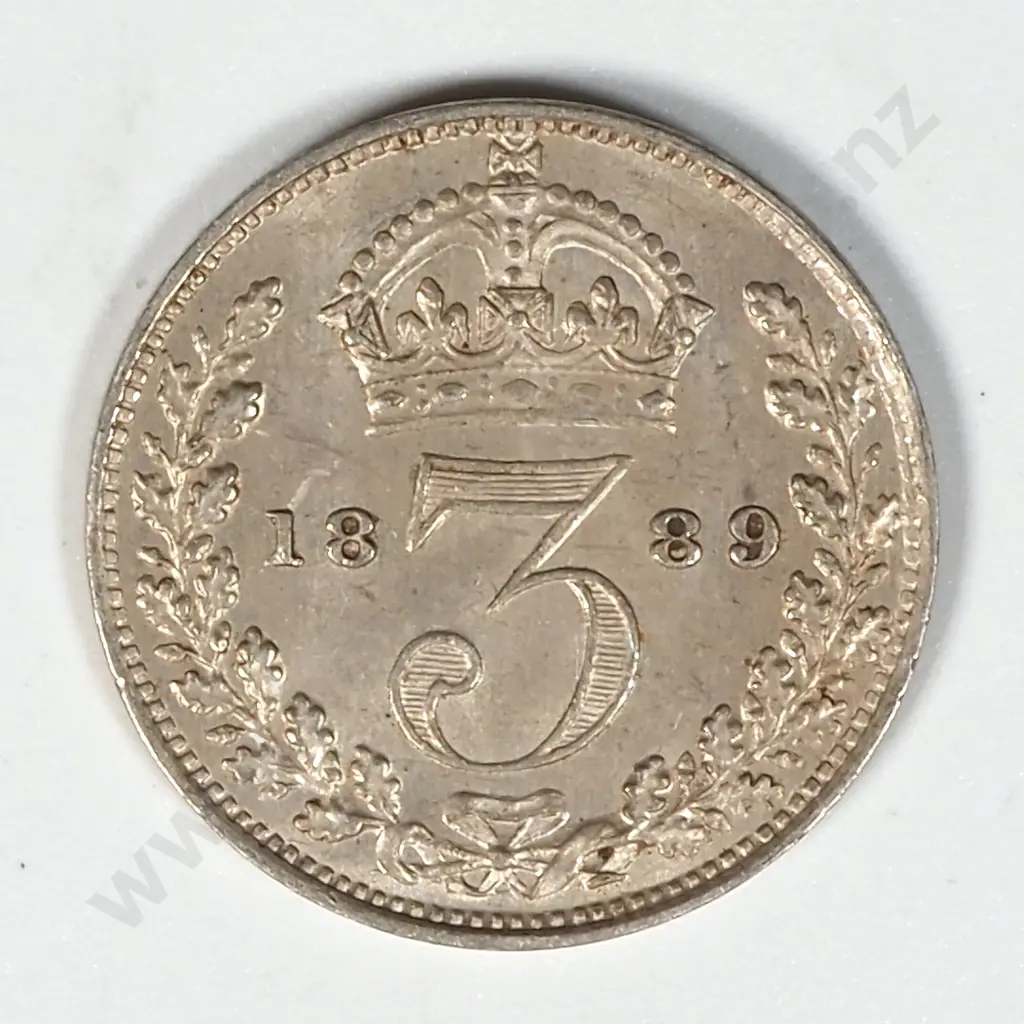 1889 Untied Kingdom Threepence - Victoria Jubilee Head  Image 1++