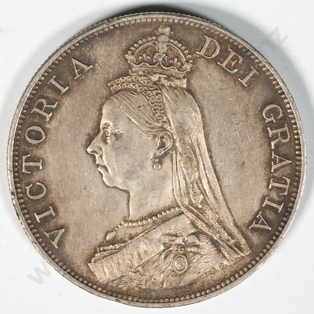 1890 United Kingdom Double Florin EF CV USD $160 Image 1++