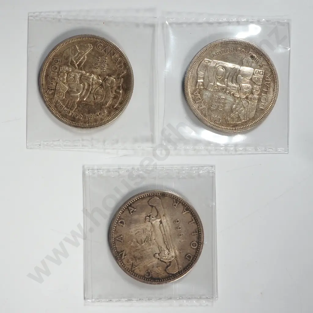 Two 1958 & 1966 Canada Silver Dollars  Image 1++