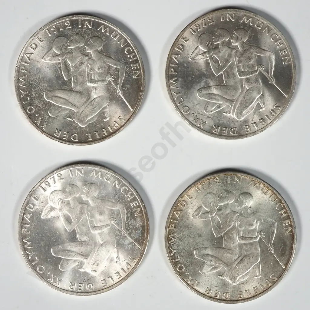 Four 1972 German Olympic Commemorative Coins 38.75 Grams ASW  Image 1++