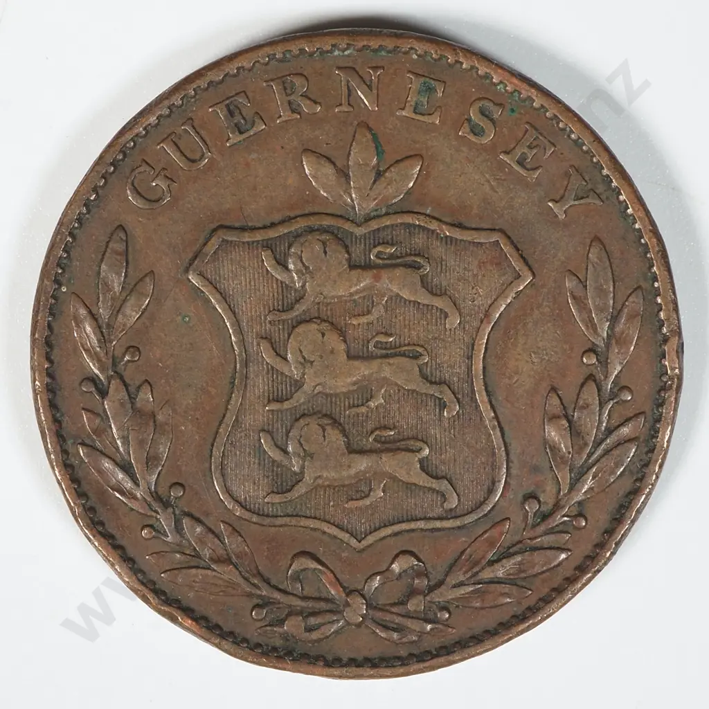 1834 8 Doubles Guernesey Coin  Image 1++