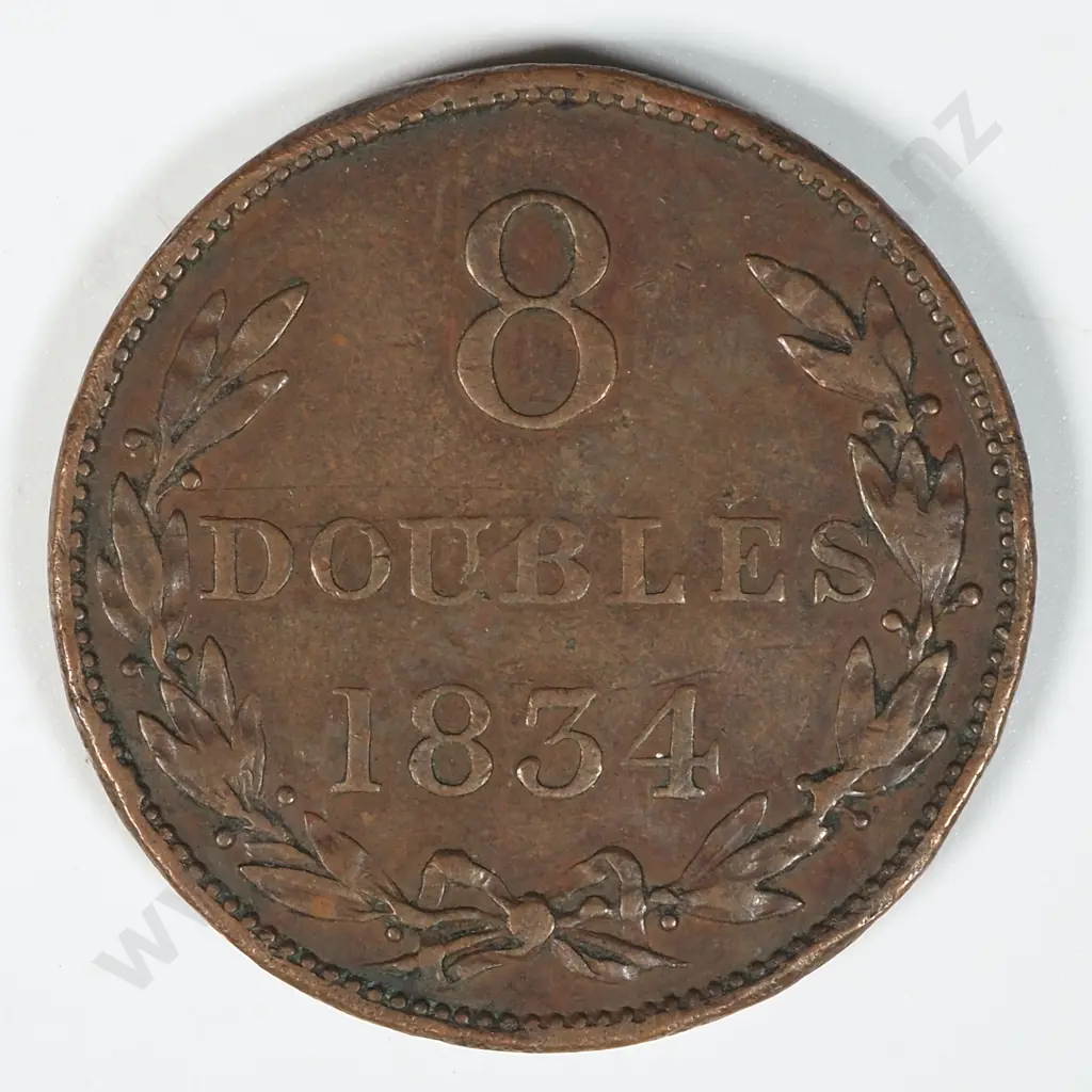 1834 8 Doubles Guernesey Coin  Image 1++