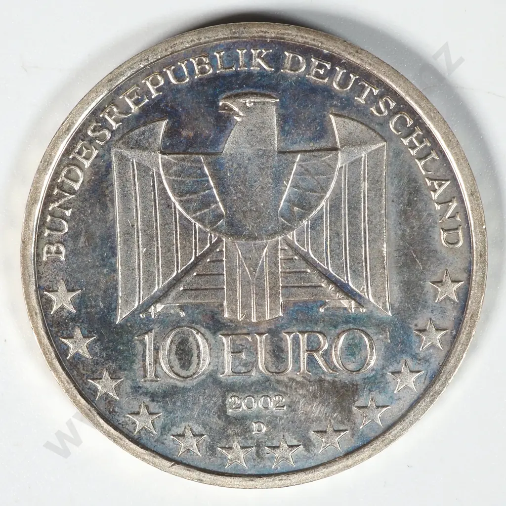 2002 German 10 Euro Coin - 18 Grams Sterling Silver  Image 1++