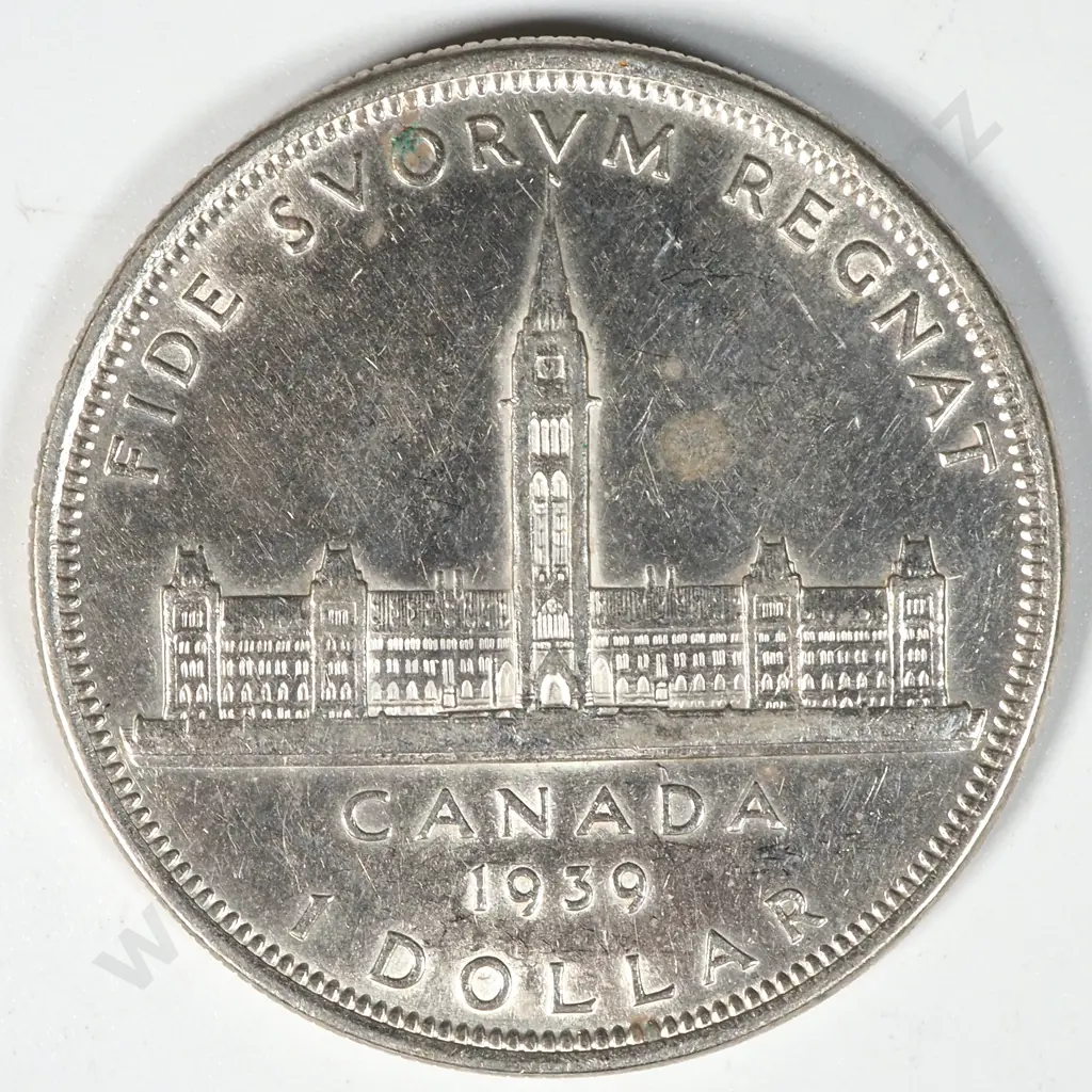 1939 Canada One Dollar Silver Coin .800 Silver  Image 1++