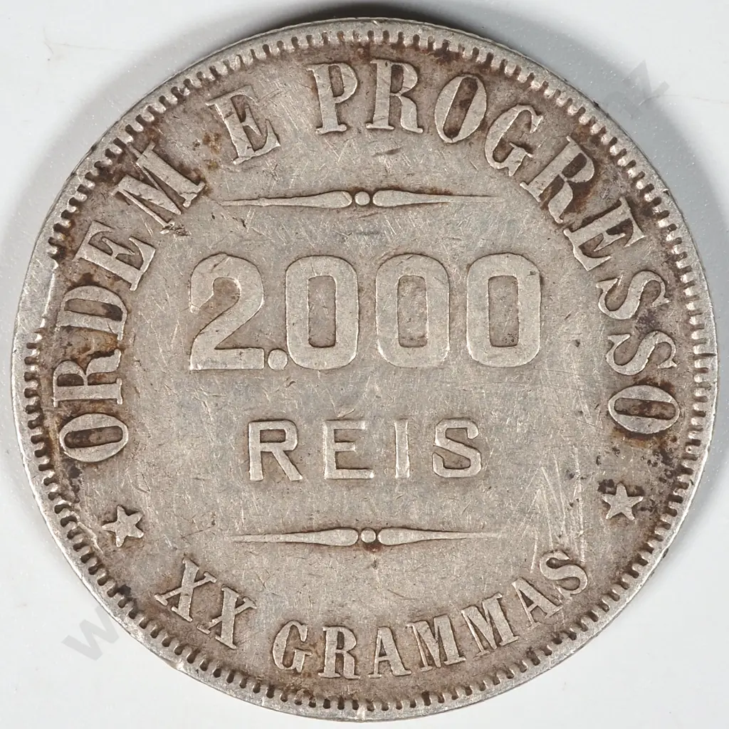 1907 Brazil 2000 Reis  Image 1++