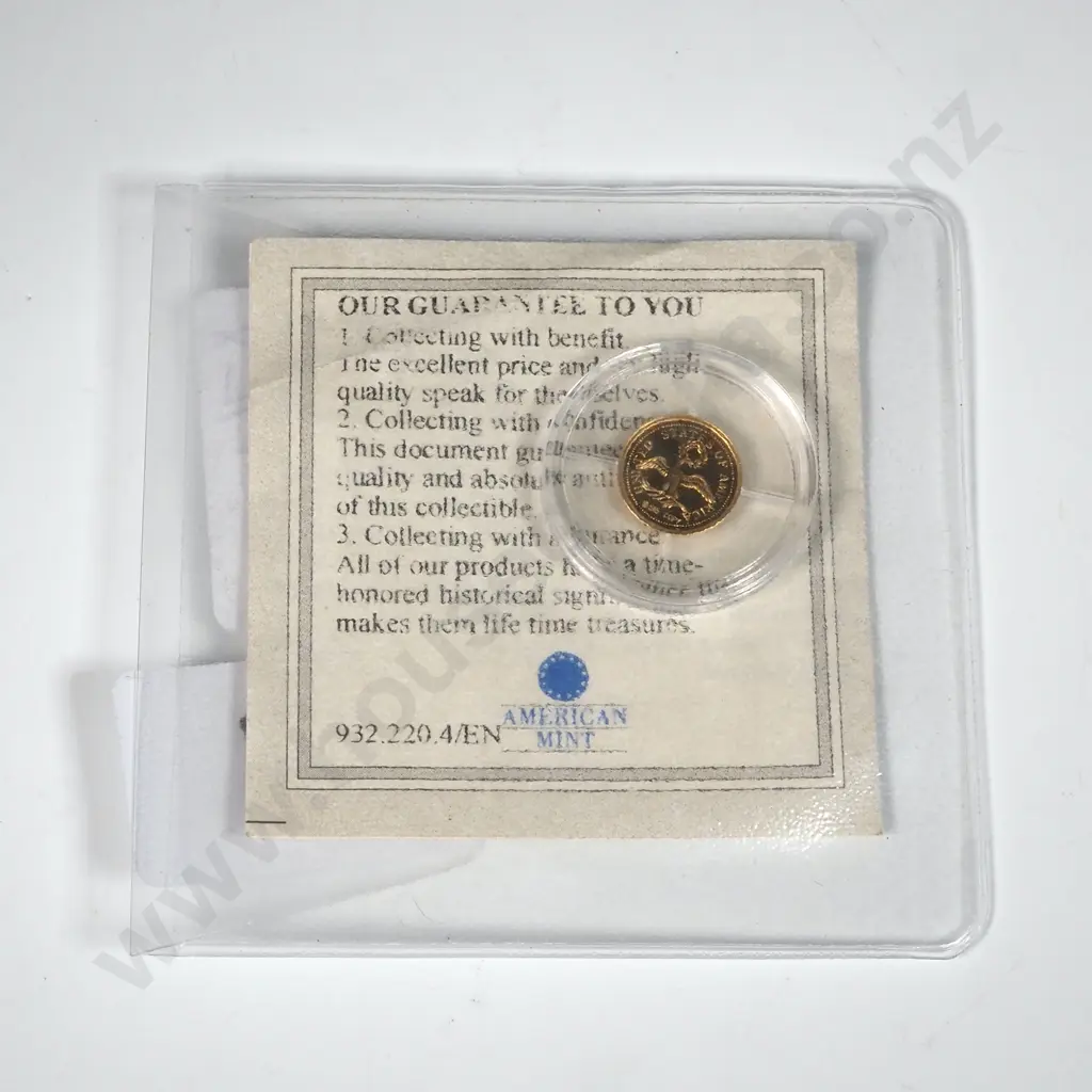 1797 Eagle Replica Coin: Solid 14ct Gold Coin - Half Gram Image 1++