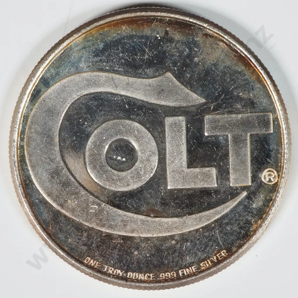 Colt Model 1918 Pistol One Ounce Silver Coin Image 1++