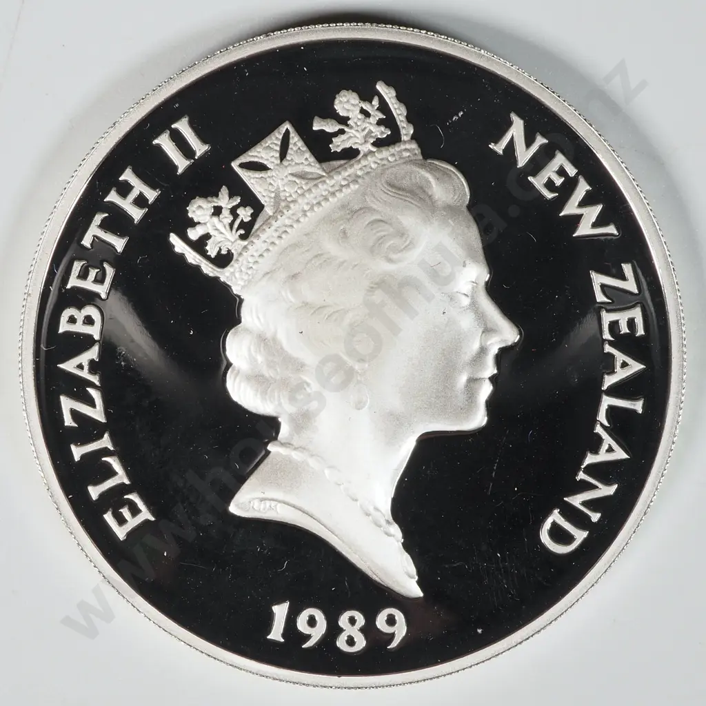 1989 New Zealand Silver Proof Dollar - Uncased  Image 1++