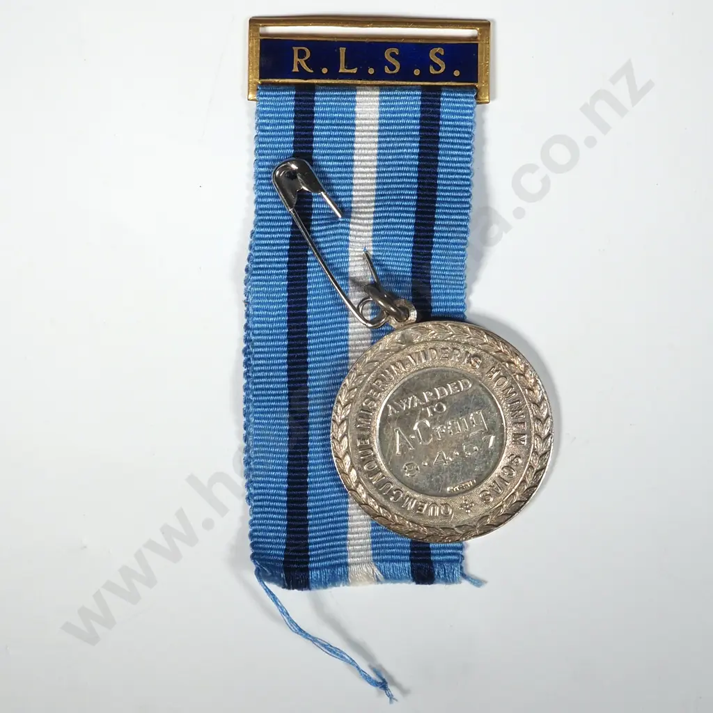 Royal Life Saving Medal in sterling Silver to A Craig 1957: 21 Grams Total Weight  Image 1++