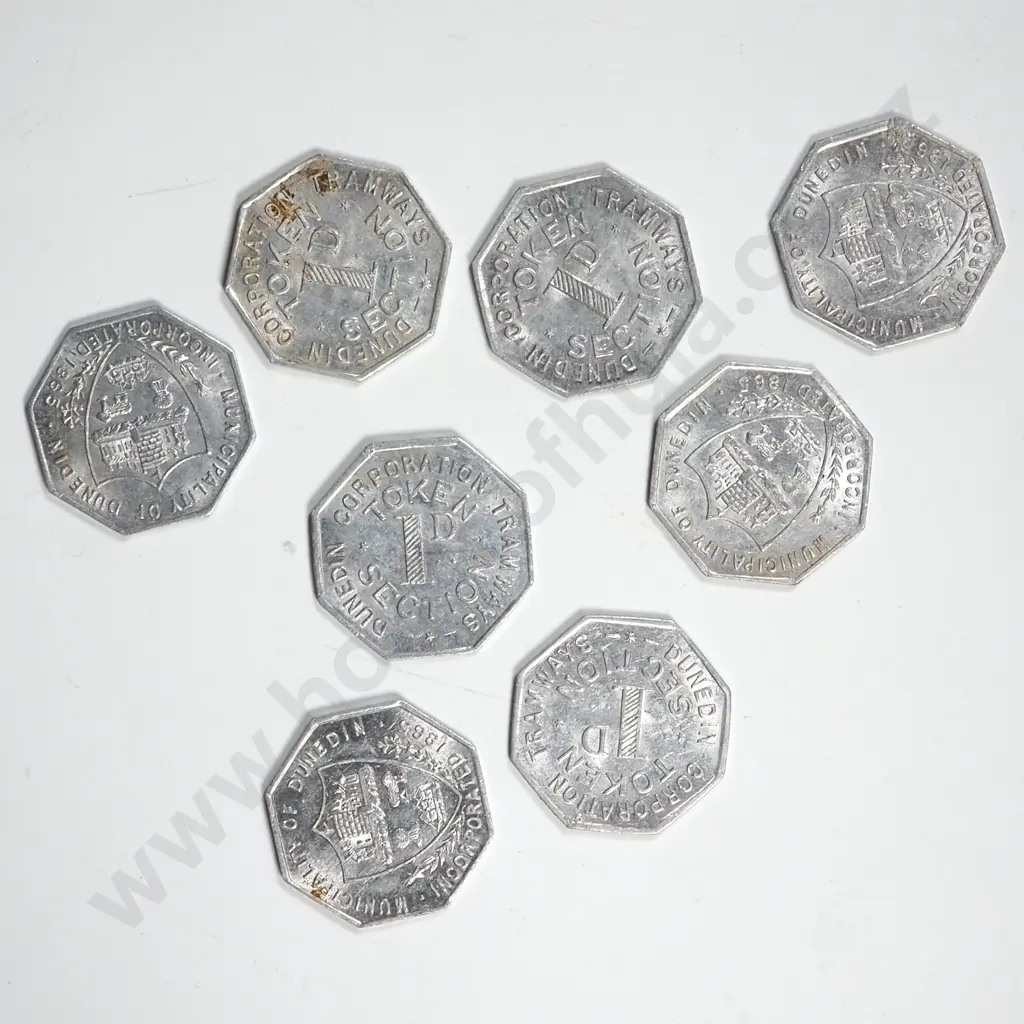 Assorted Dunedin Tramways Tokens  Image 1++