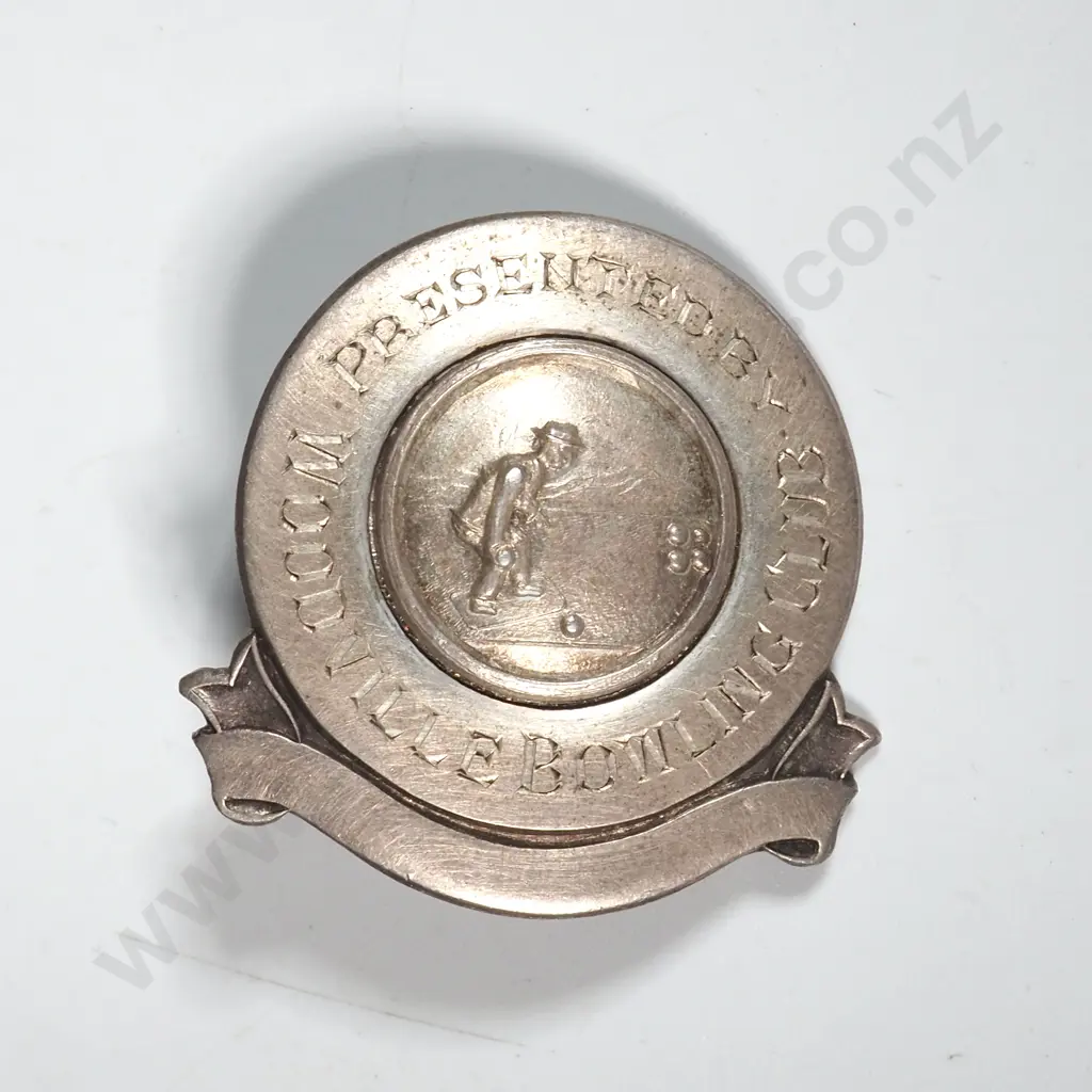 Sterling SIlver Woodville Bowling Club Prize Badge - 12 Grams Image 1++