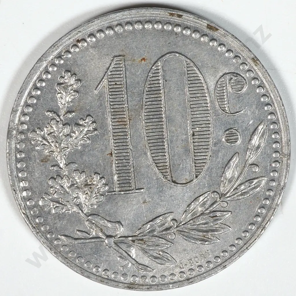 1918 Algeria 10 Centimes Token - Aluminium  Image 1++