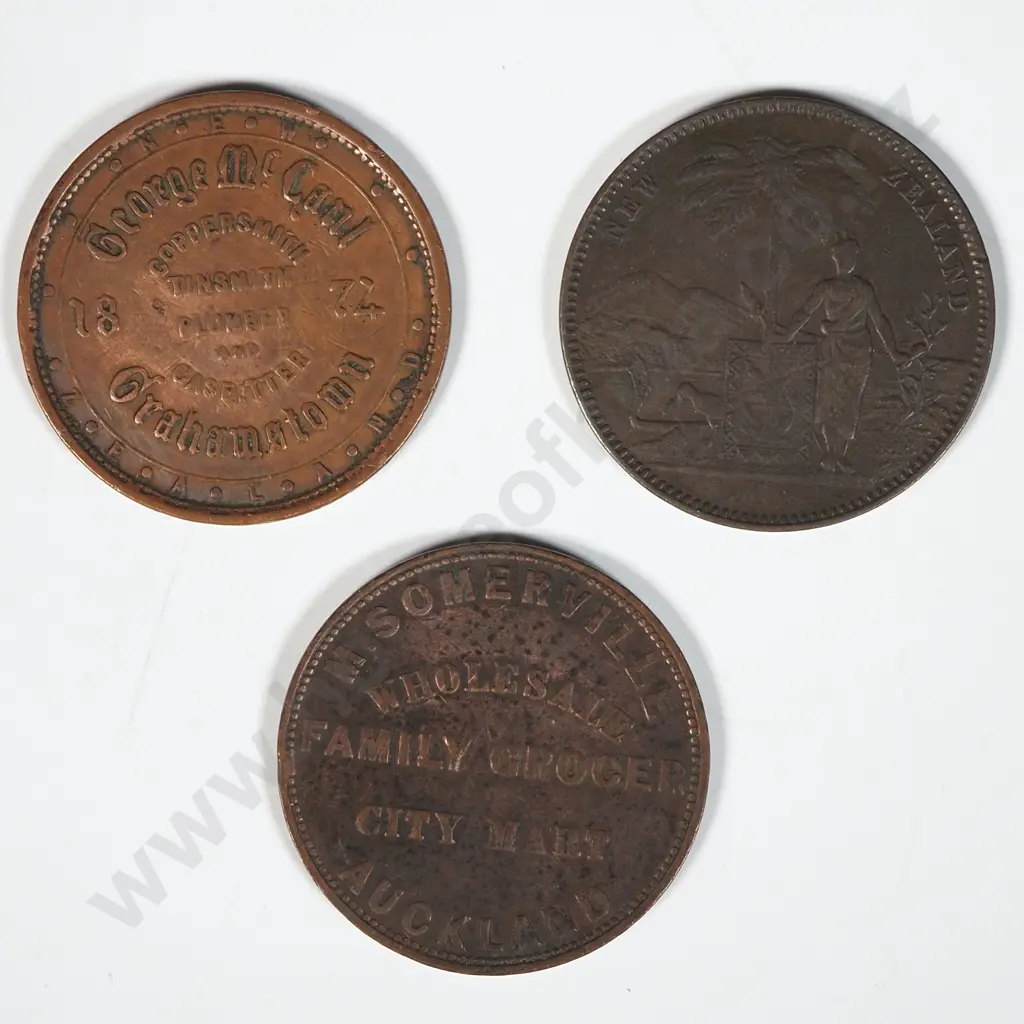 Three New Zealand Trading Tokens  Image 1++