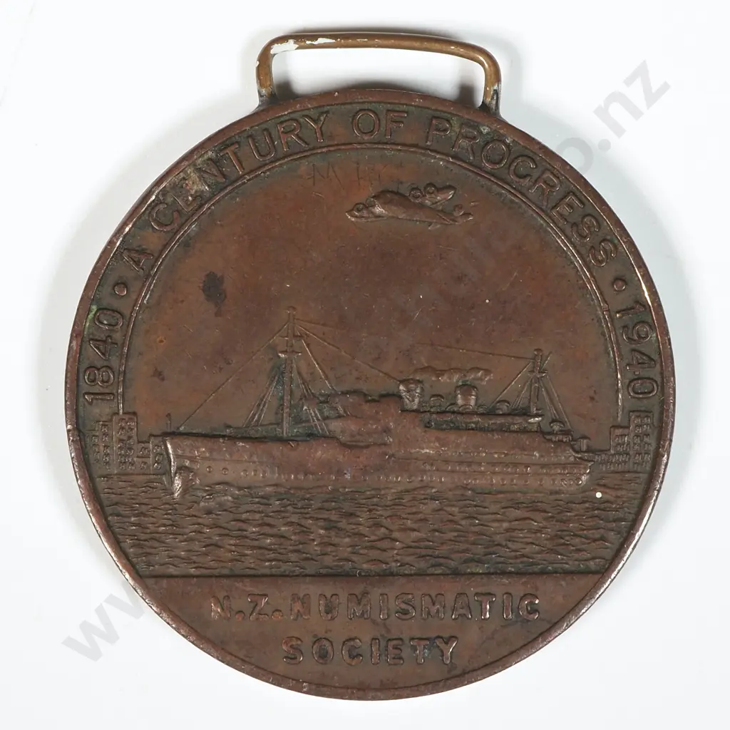 NZ Numismatic Society 1940 Centennial Medal  Image 1++
