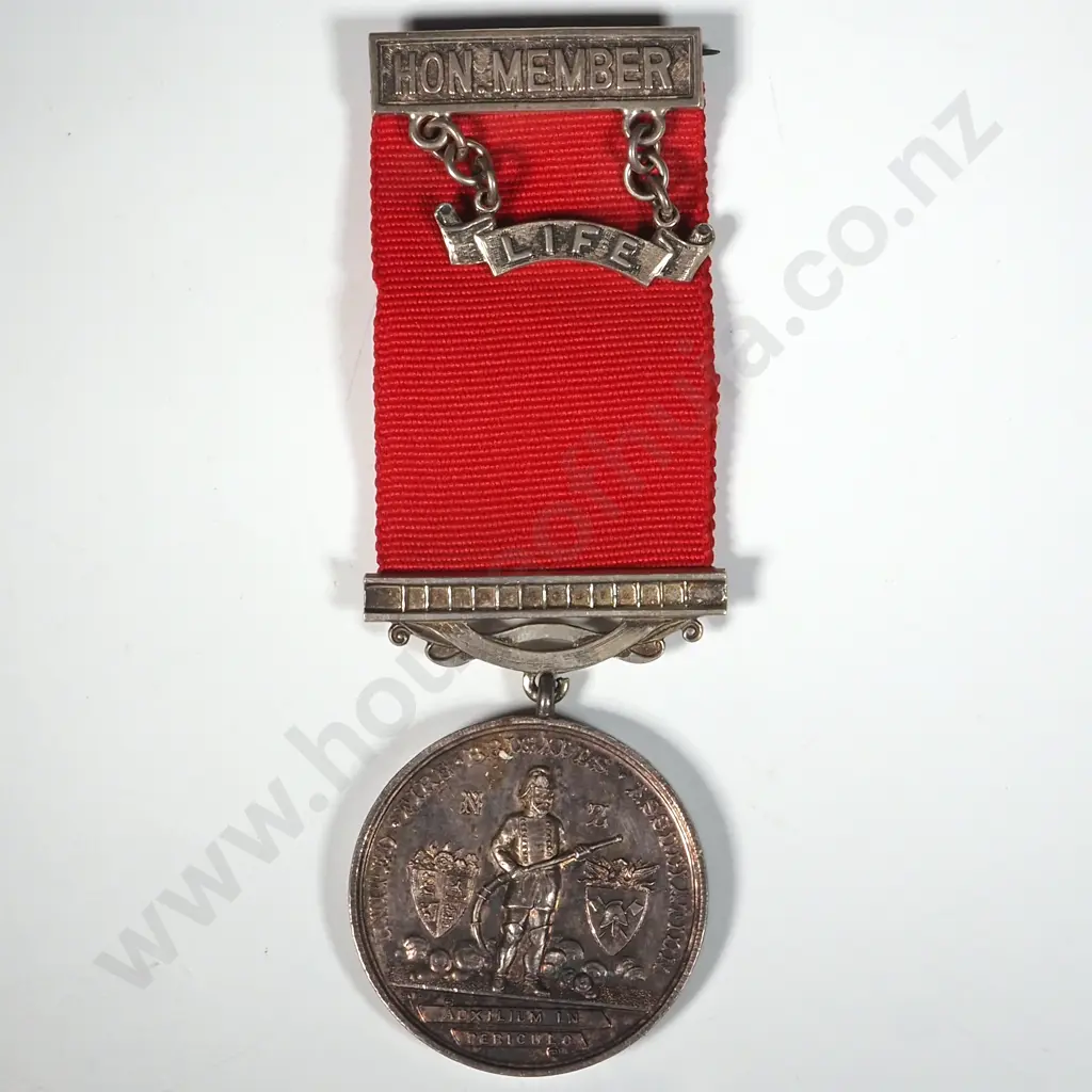 1903 UFBA Medal to Percy R Lipscombe - Mt Eden Fire Brigade - 46.3 Grams Image 1++