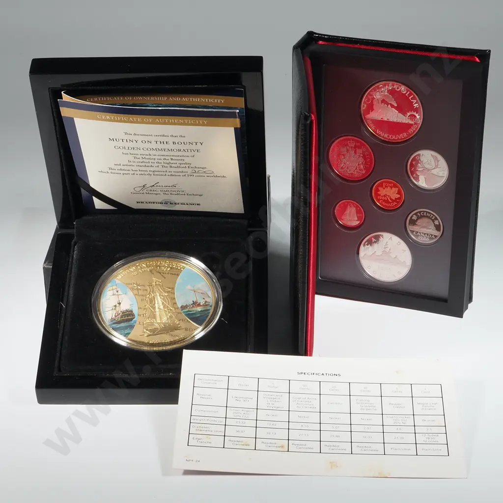 Bradford Mint Coin & Canada Proof Coin Set w Silver Dollar  Image 1++