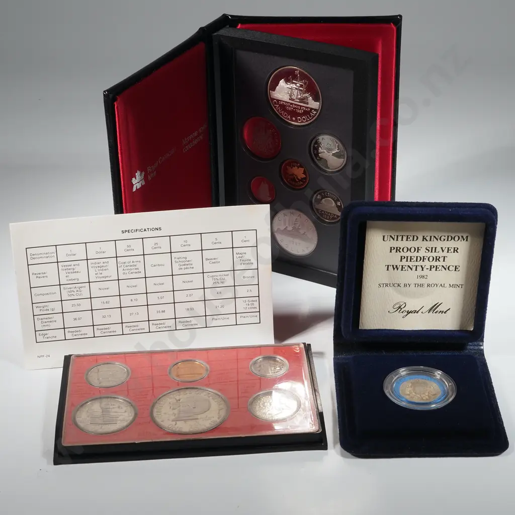 Canada Proof Set / United States UNC Set & Sterling Silver Proof 25 Pence Coin Image 1++