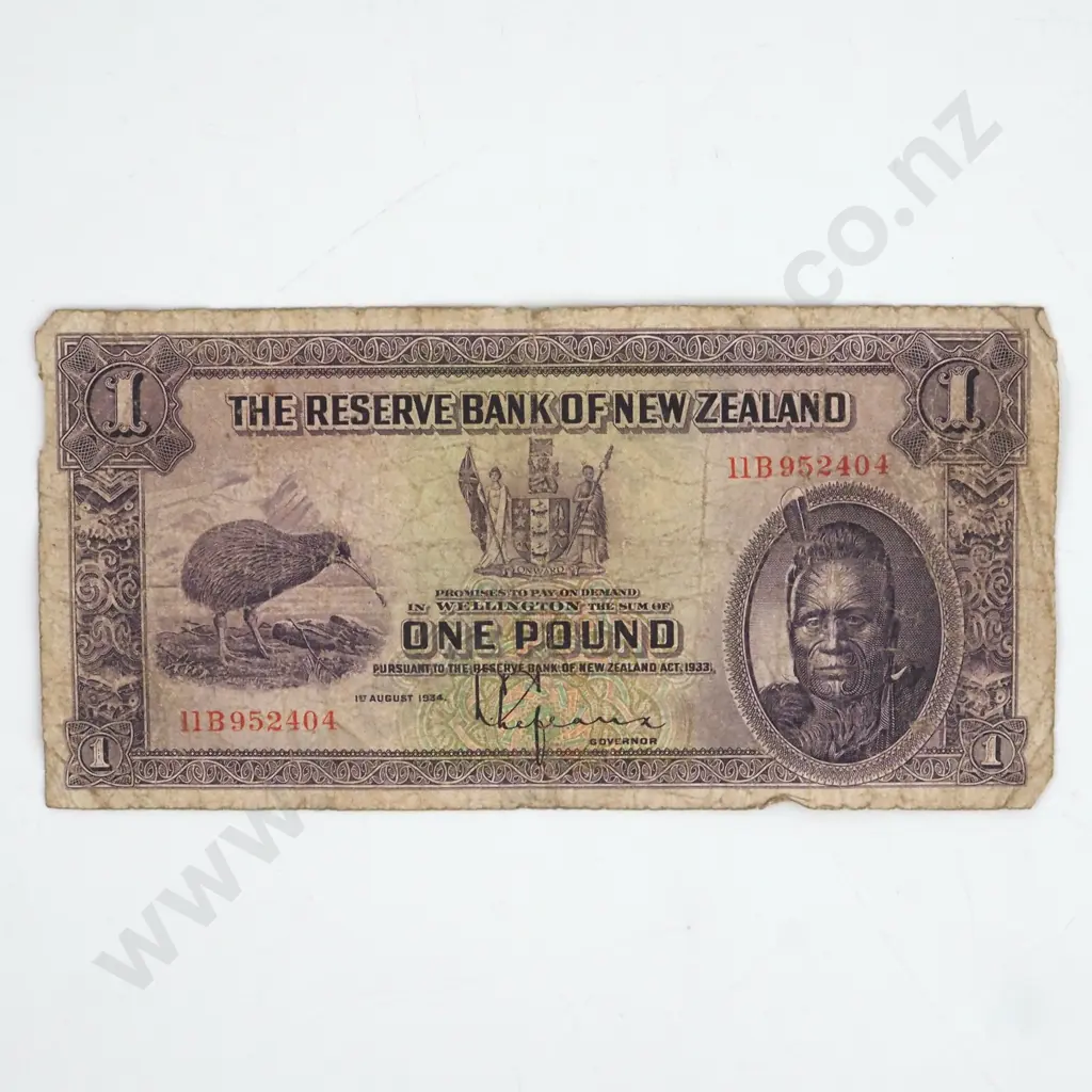 New Zealand Lefeaux One Pound Banknote  Image 1++