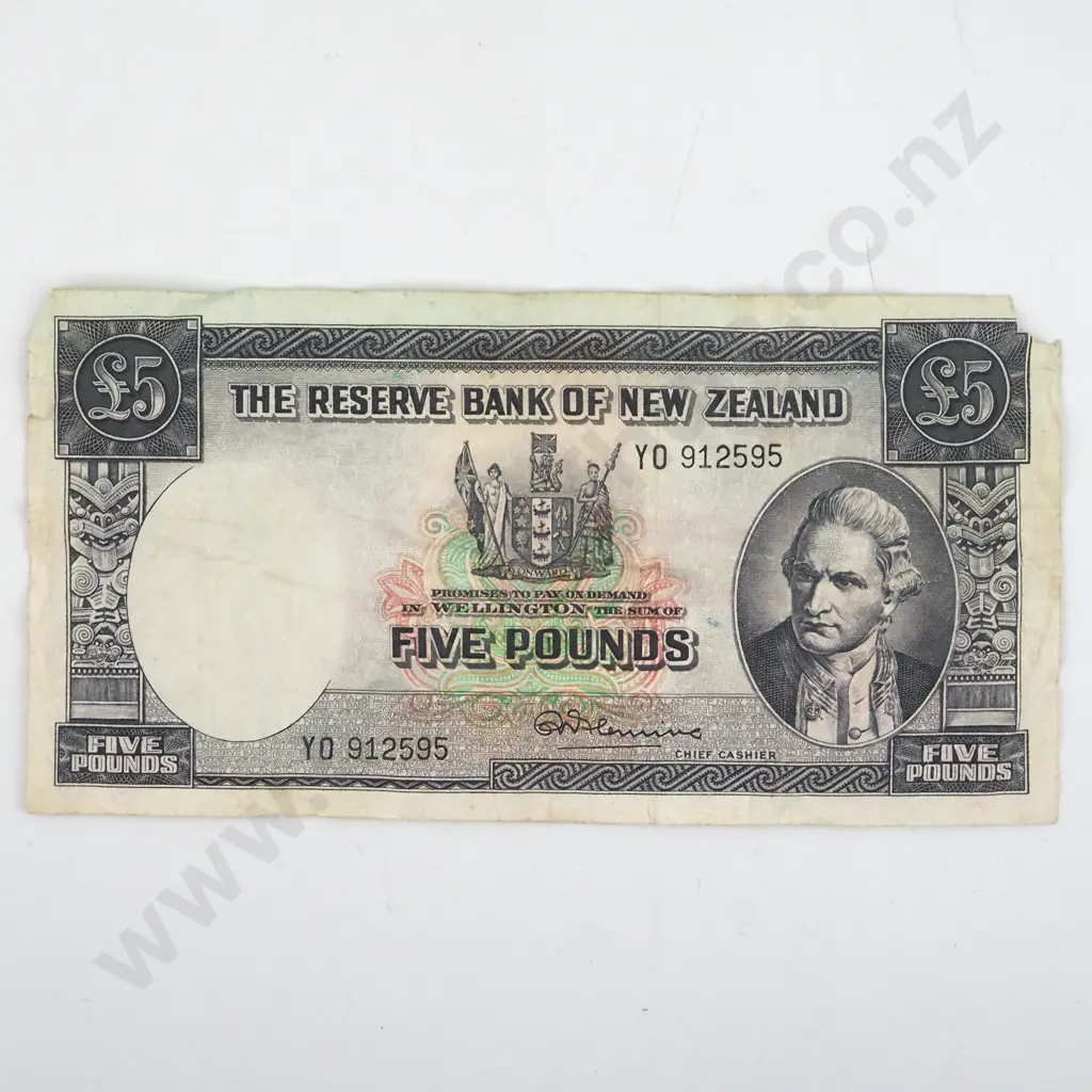 New Zealand Five Pound Fleming Banknote  Image 1++