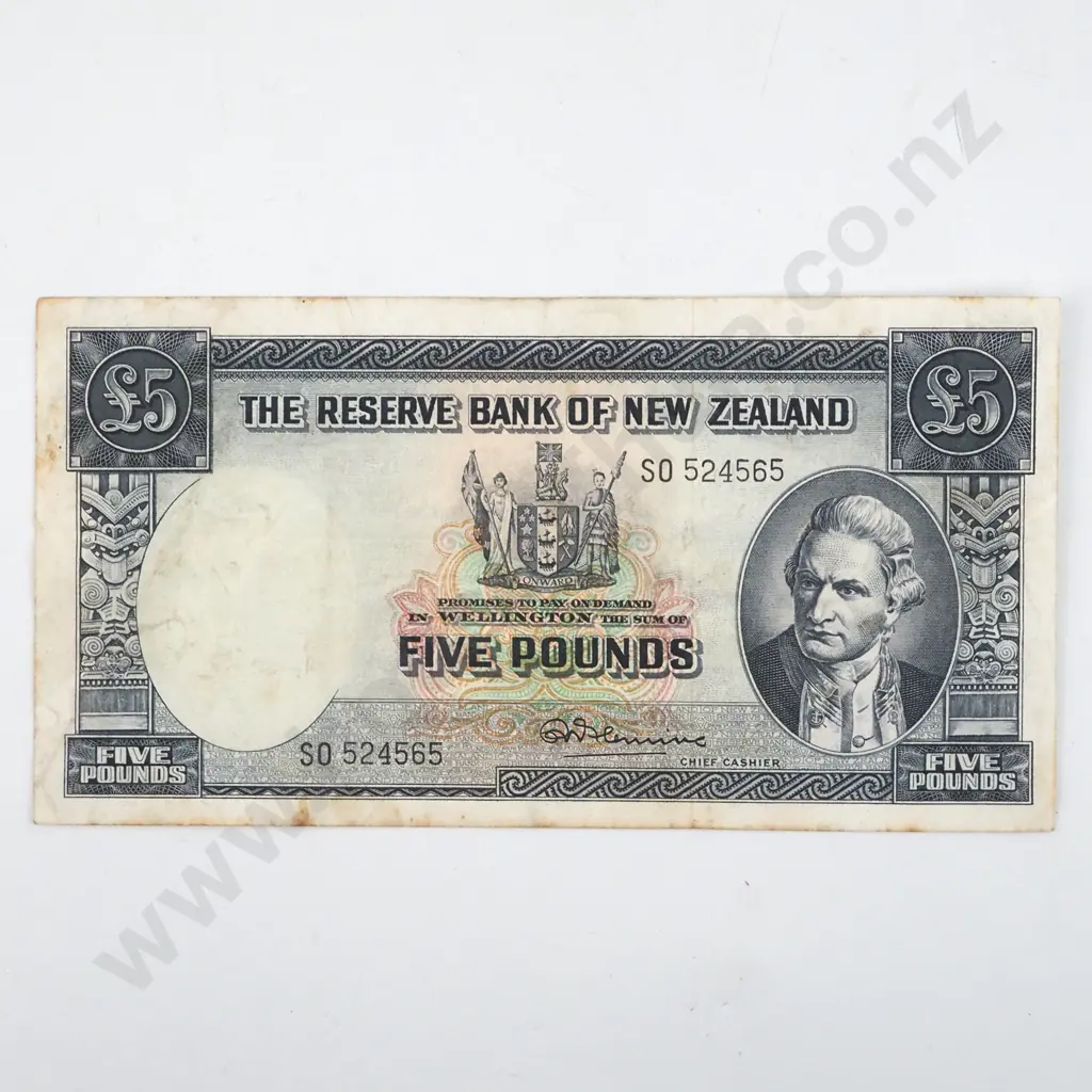 New Zealand Five Pound Fleming Banknote  Image 1++