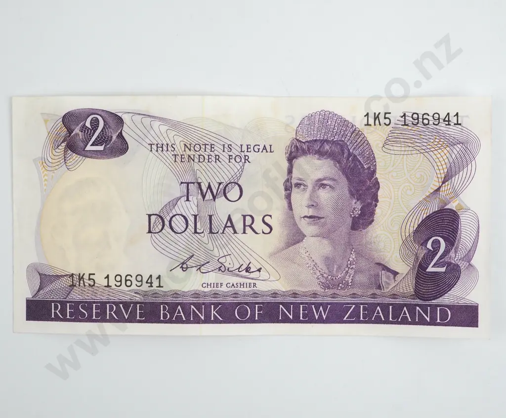 New Zealand Two Dollar Wilks Banknote Image 1++