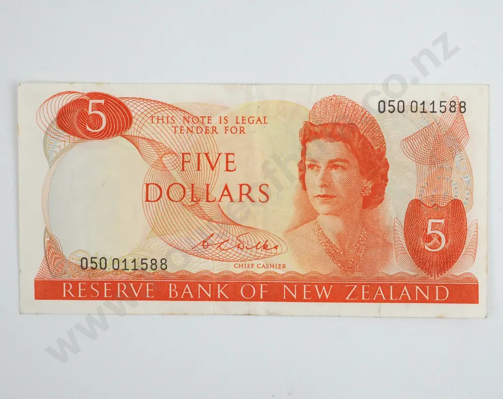 New Zealand Five Dollar Wilks Banknote Image 1++