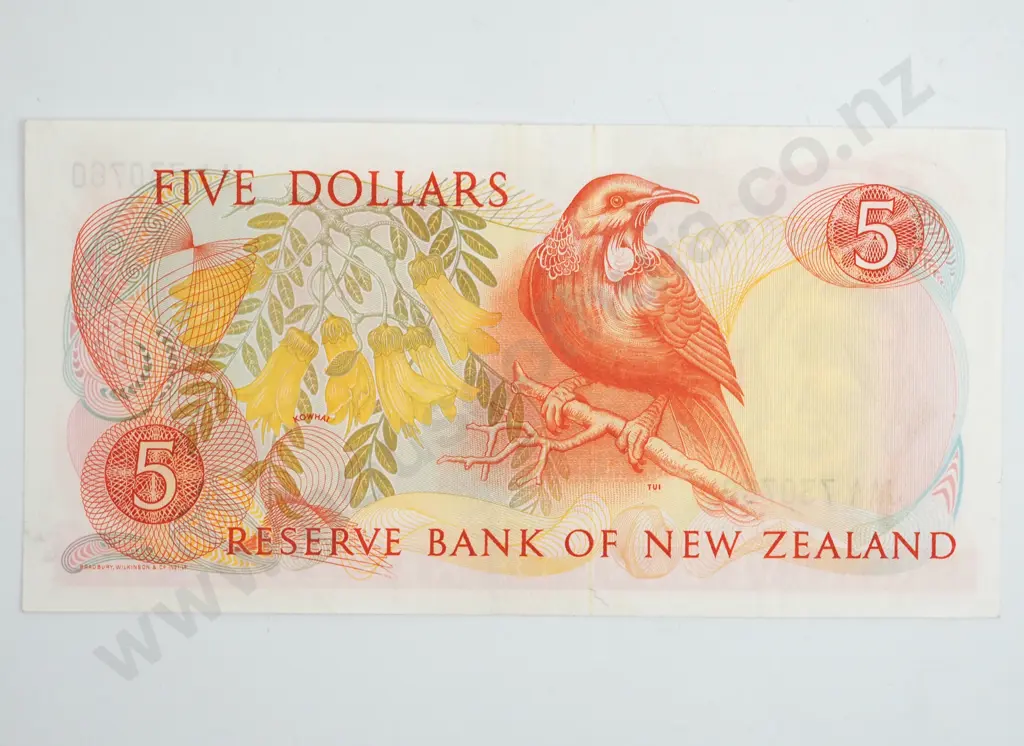 New Zealand Five Dollar Hardie Banknote AUNC  Image 1++