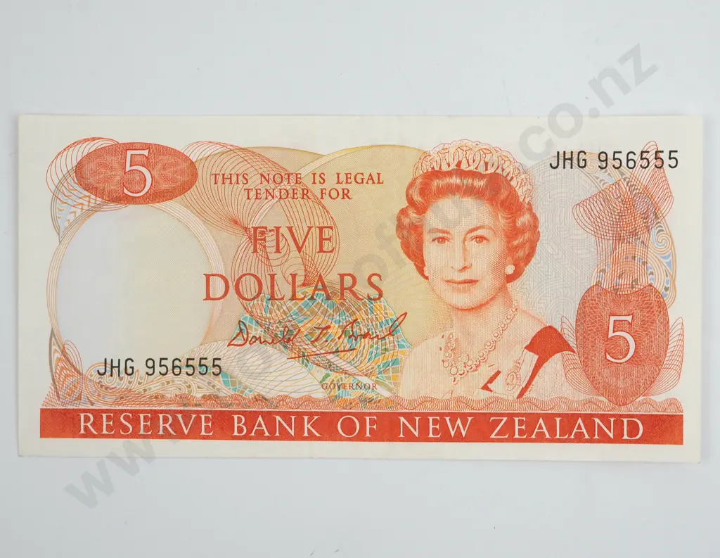 New Zealand Five Dollar Brash Banknote AUNC  Image 1++