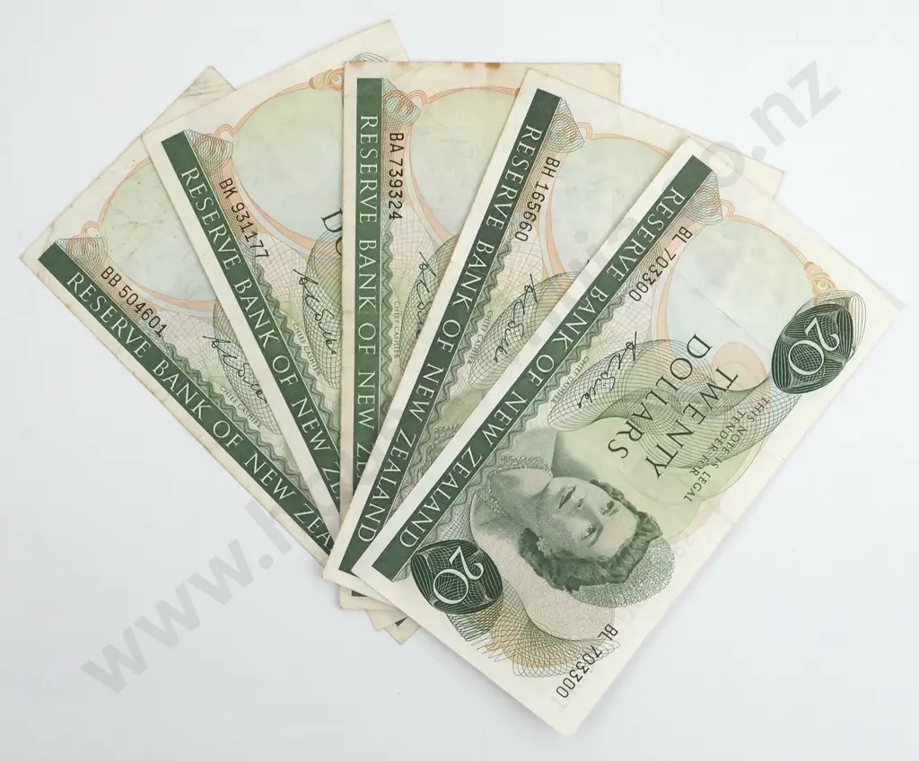 Five Twenty Dollar Wilks Banknotes  Image 1++