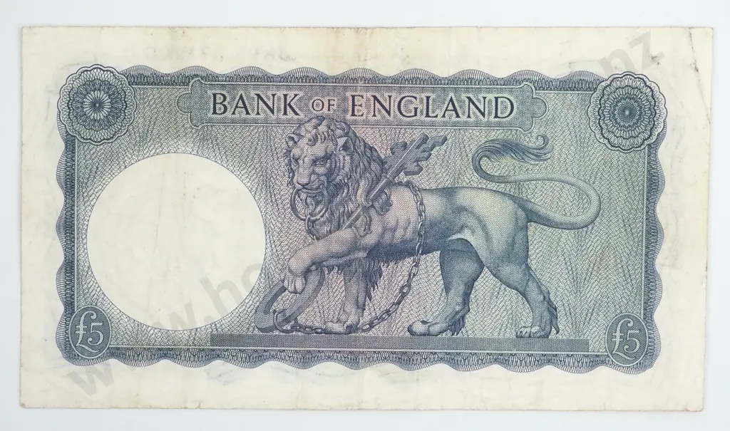 1961-62 United Kingdom Five pound Banknote - VF + Image 1++