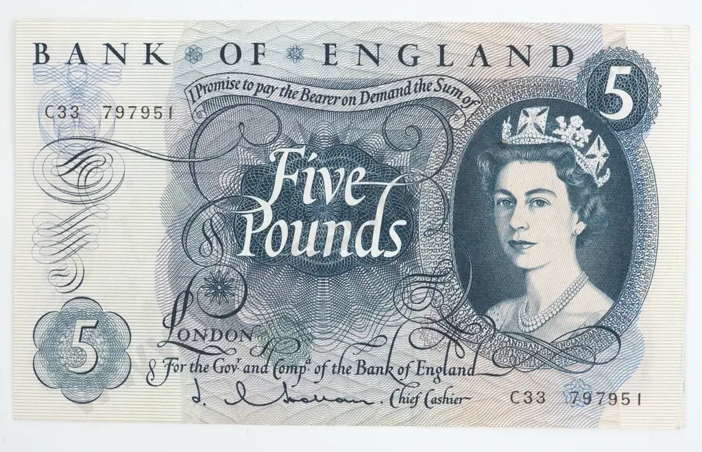 United Kingdom Five Pound UNC Banknote  Image 1++