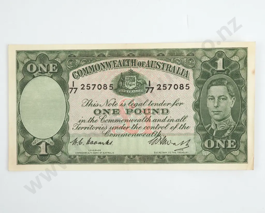 Commonwealth of Australia One Pound Coombs / Watt Banknote AUNC  Image 1++
