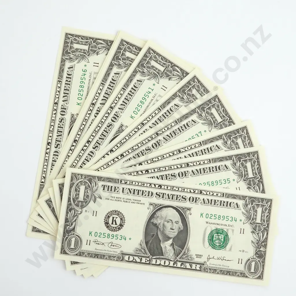 13 Consecutive United States of America One Dollar Star Notes  Image 1++