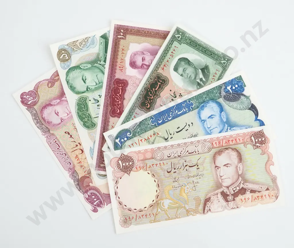 Six Imperial Iran Banknotes  Image 1++