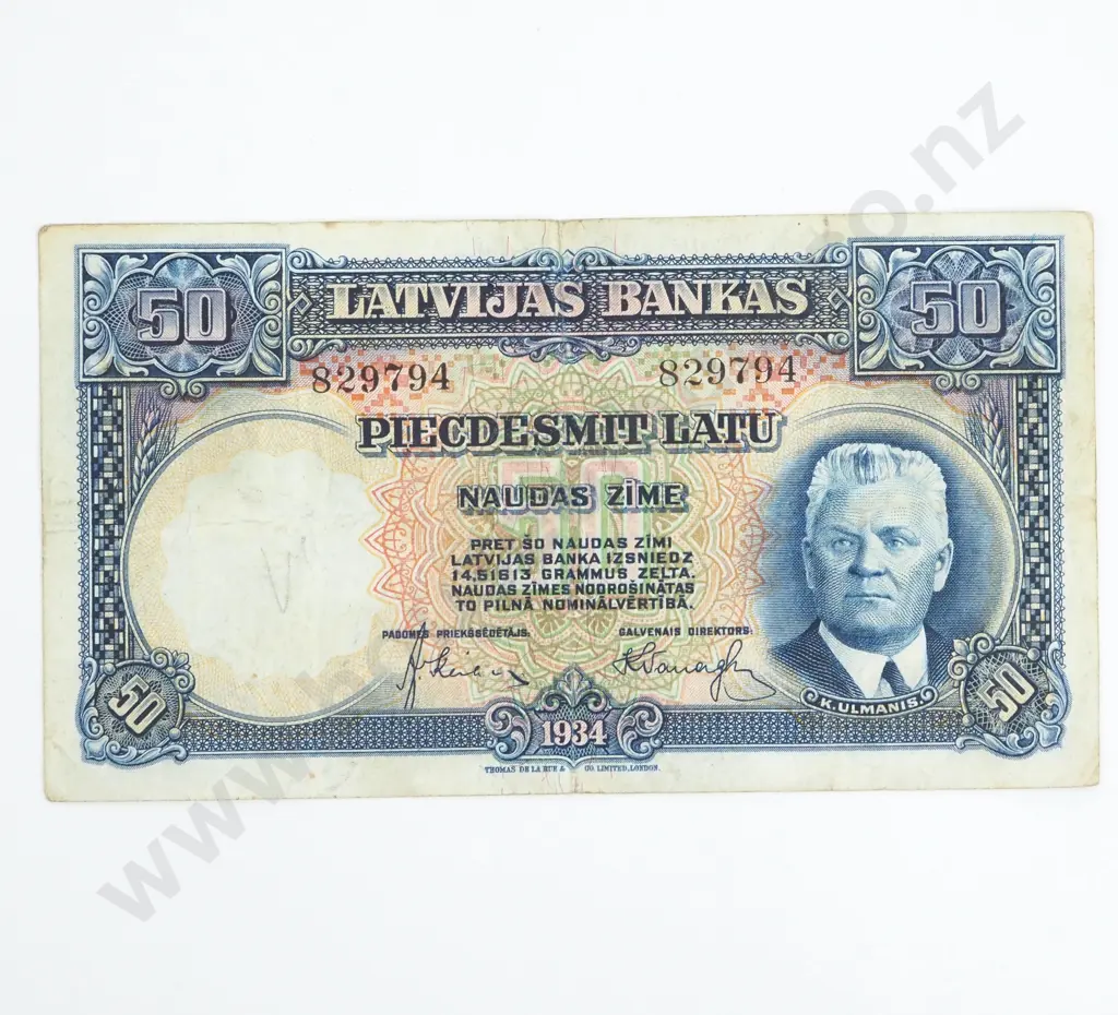 1934 Latvian Banknote  Image 1++
