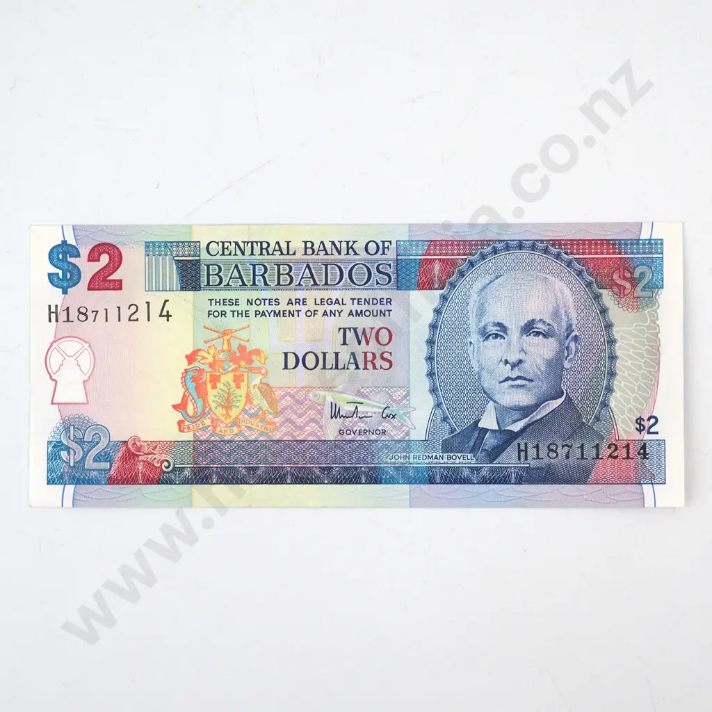 Barbados Two Dollar Banknote Image 1++