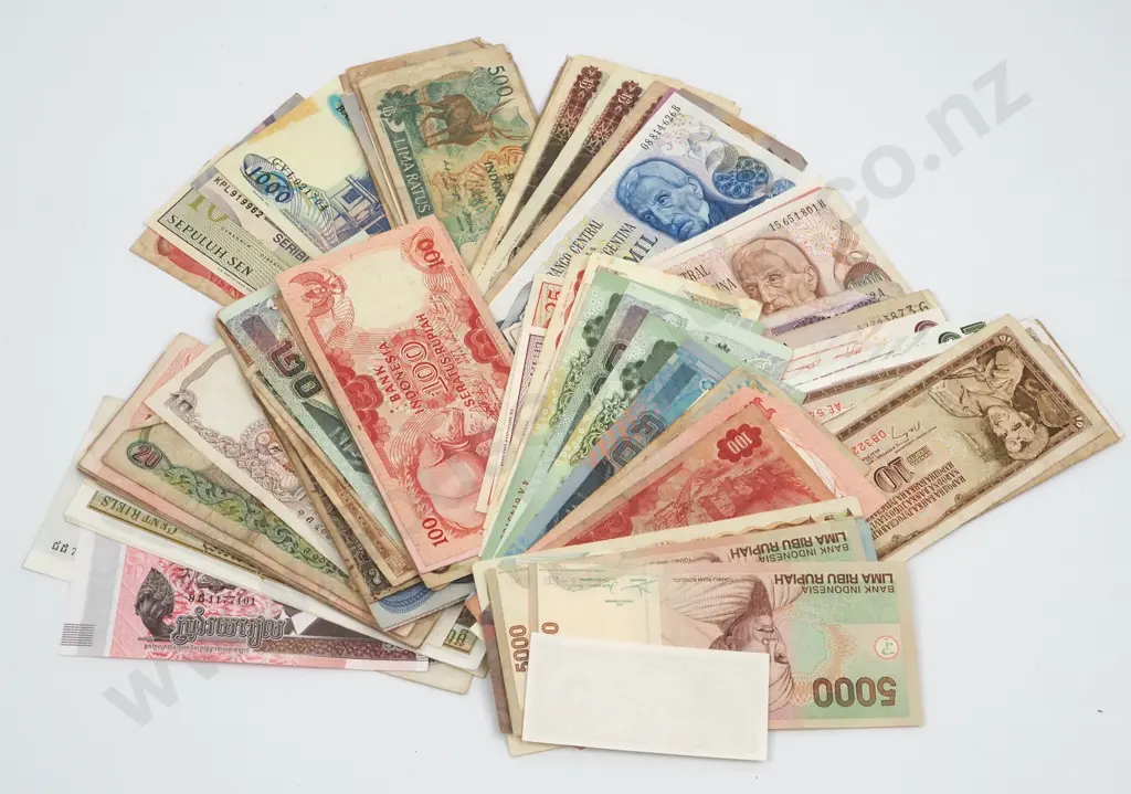 Approximately 50 Vintage World Banknotes  Image 1++