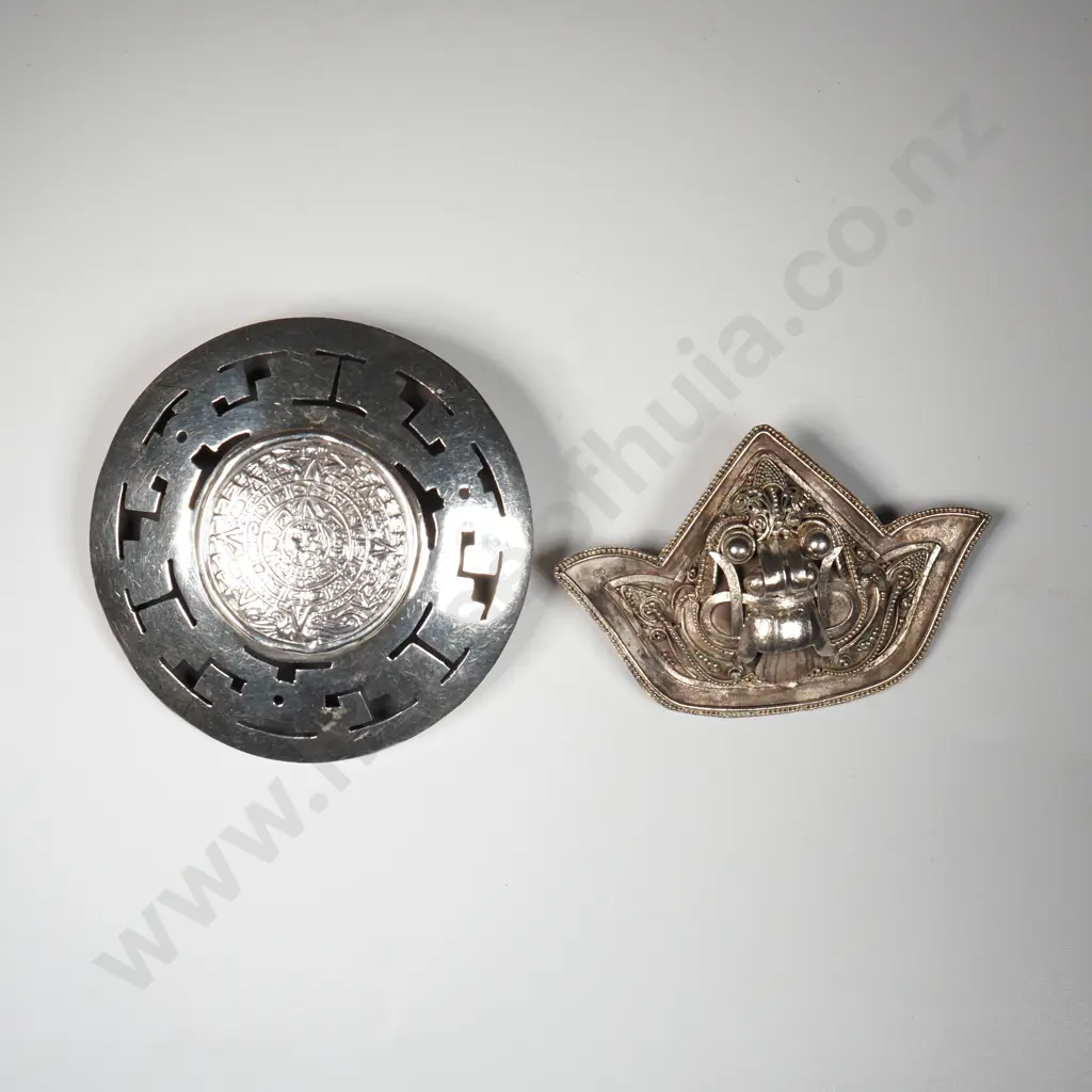 Two Sterling Silver South Asian Brooches Image 1++