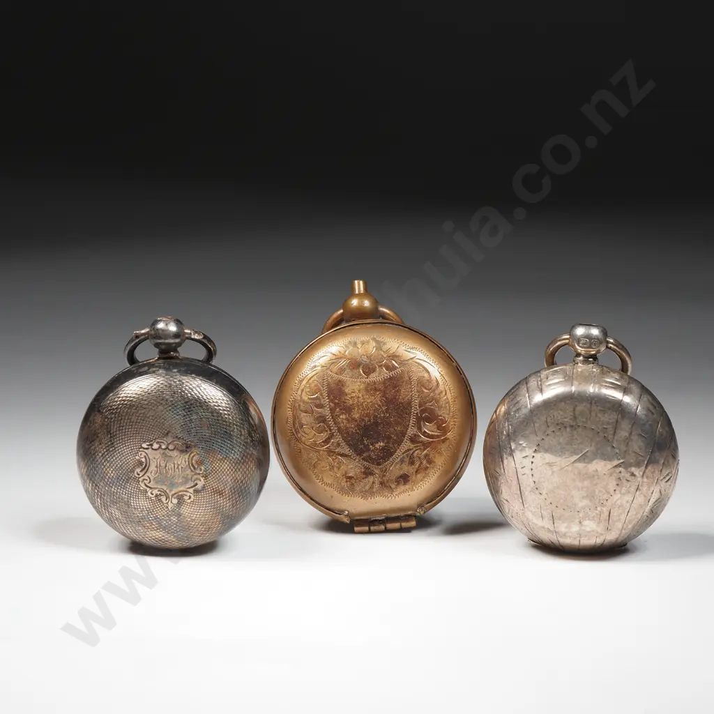 Three Sovereign Cases - Two Sterling Silver & One Brass  Image 1++
