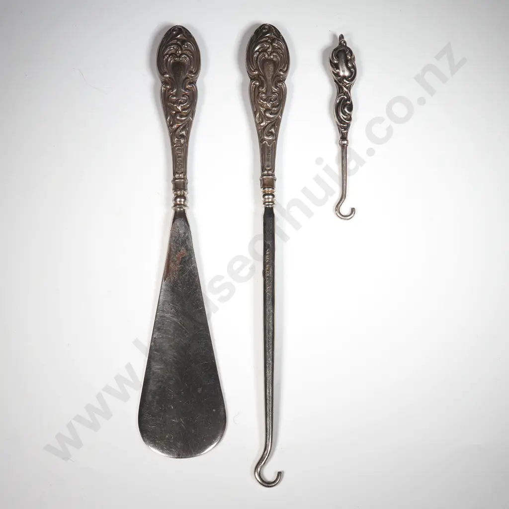 Sterling Silver Shoe Horn, Boot Hook & Glove Hook  Image 1++