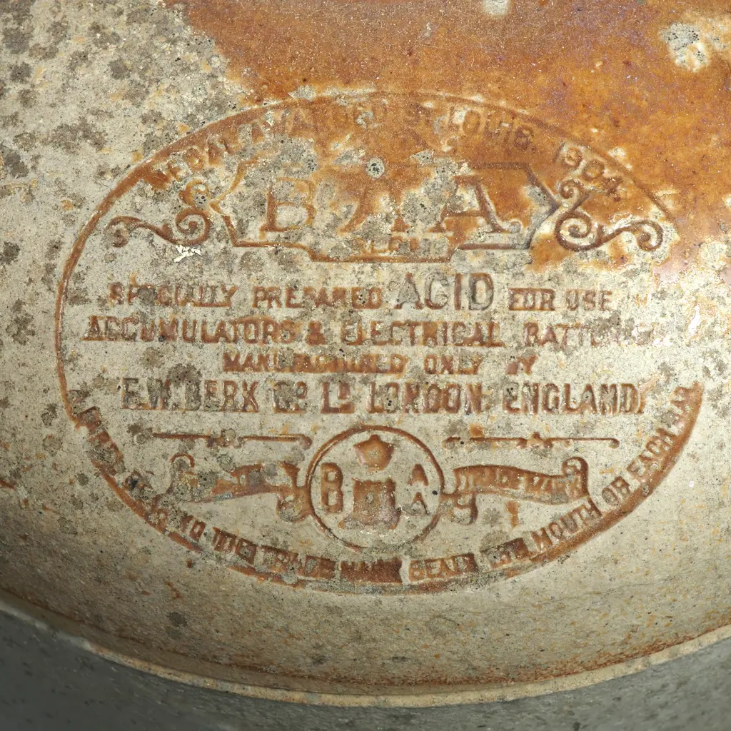 Antique Stoneware Demijohn Or Jug Manufactured By F.W Berk & Co. Ltd In London, England. Image 1++