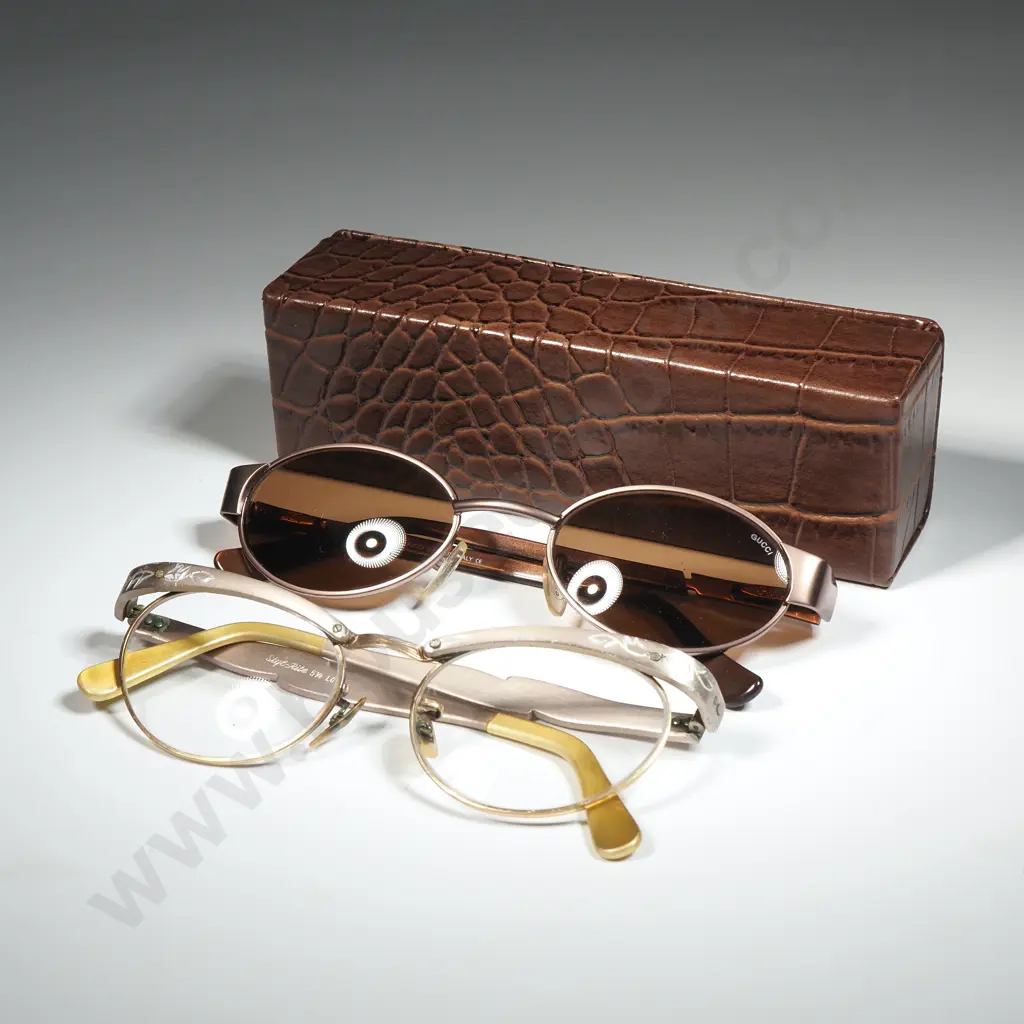 Vintage Pair of Gucci Sunglasses & A Pair Of Vintage Glasses  Image 1++
