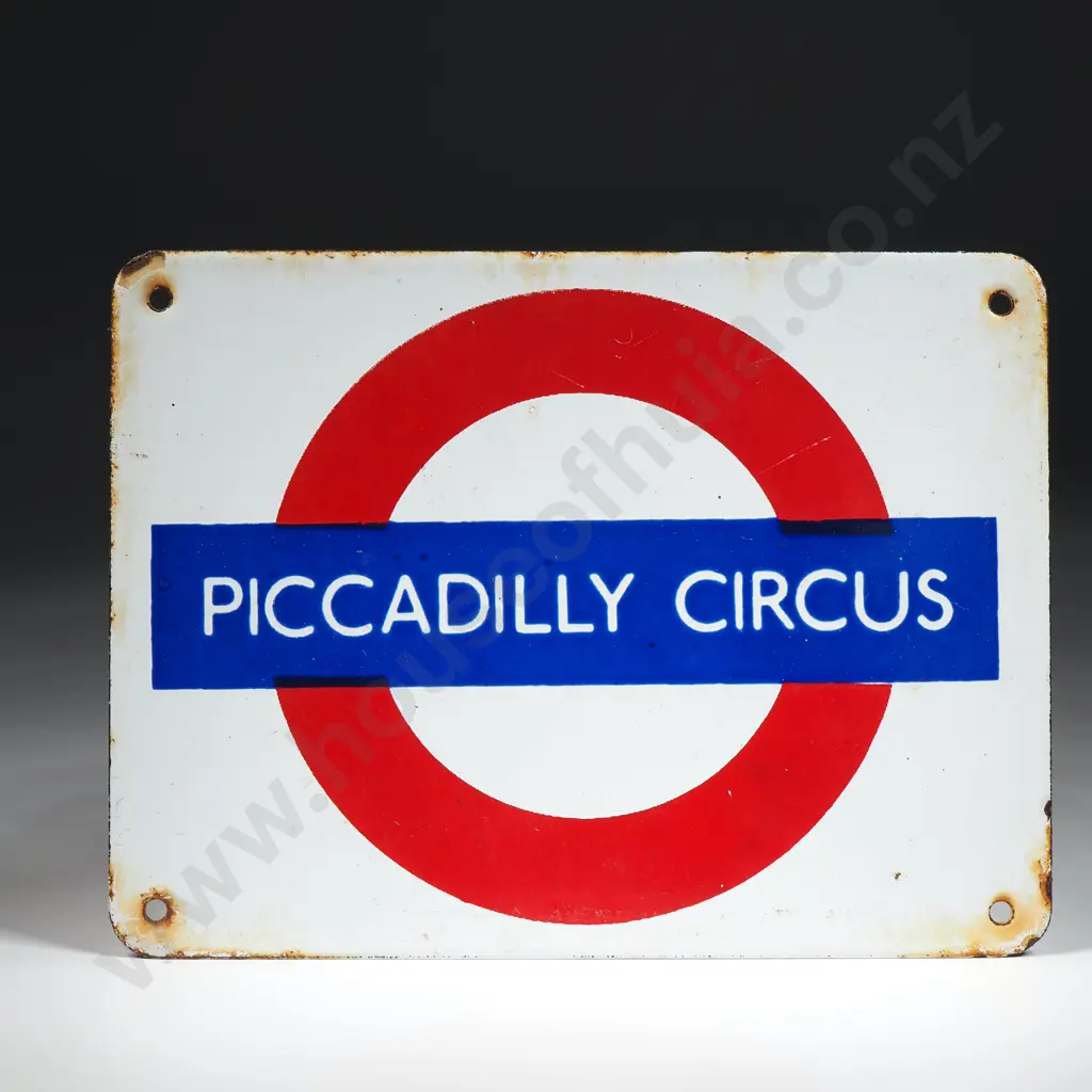 Vintage Enamel Painted Piccadilly Circus Sign 12cm by 9cm	 Image 1++