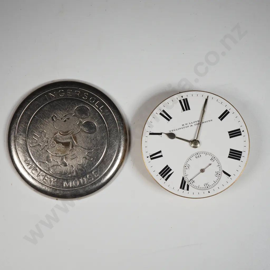 Rotherhams Pocket Watch Movement with Enamel Dial Made Exclusively For HW Lloyd, Wellington & Greymouth Image 1++