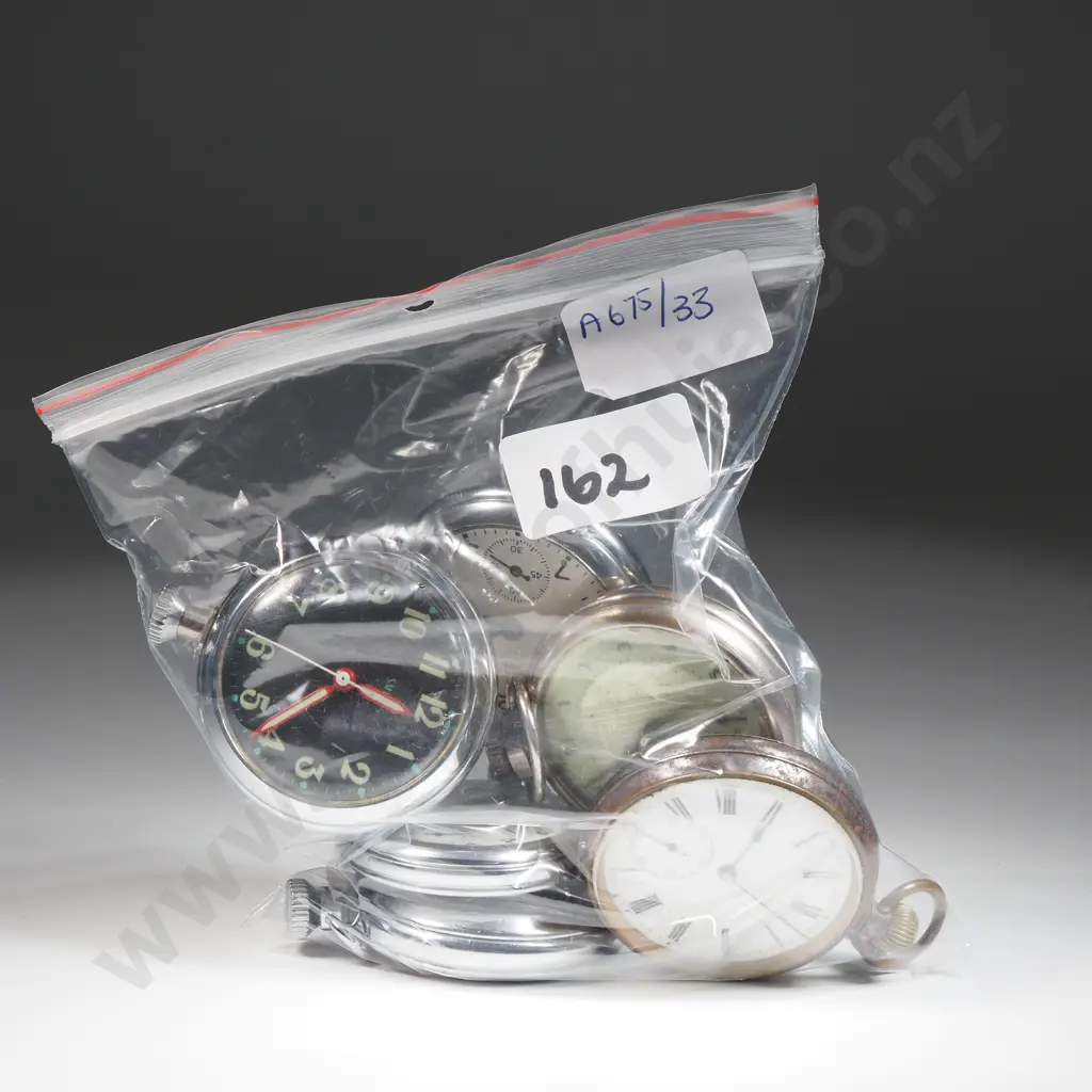 Seven Half Hunter Pocket Watches. Mostly Chrome. Seconda, Westlox,  Smiths, Roamer Etc. Image 1++
